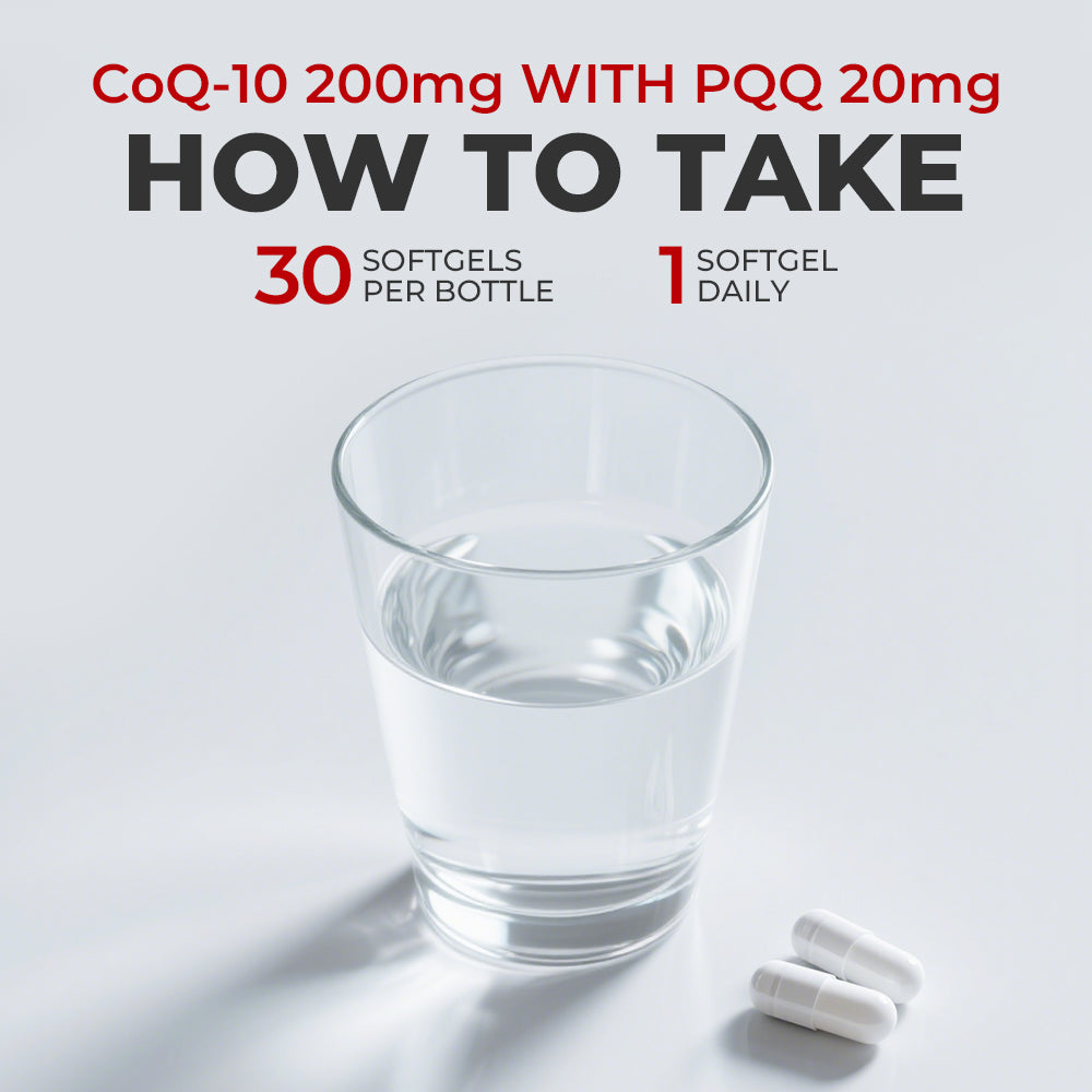CoQ-10 200mg with PQQ 20mg - Brain & Circulatory Wellness Blend